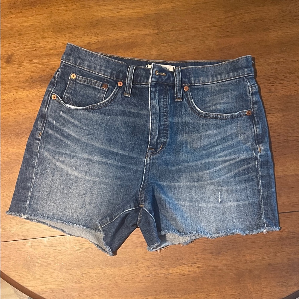 Madewell Distressed Blue Denim Cutoff Shorts